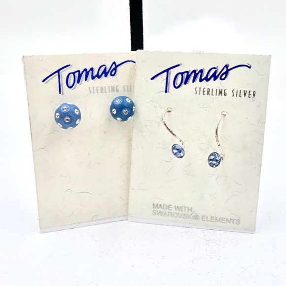 TOMAS Sterling Silver Earrings Swarovski Crystal 2 for 1 NWT - Picture 2 of 10